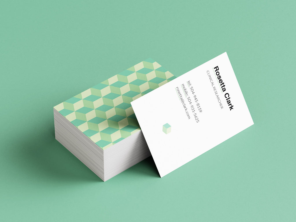 classic business card on a green background